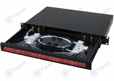 China FC 1U 24 Fiber Optic Patch Panel Black Color Clamp Seal Ring Adjustable for sale