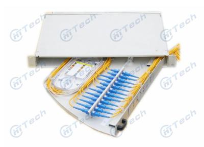 China Rotary 1U 24 Port Patch Panel , White Color SC Fiber Patch Panel Wall Mounted for sale