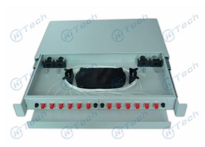 China 1U 12 Port Fiber Optic Patch Panel / 12 Cores ODF FC Adapter Standard Size for sale