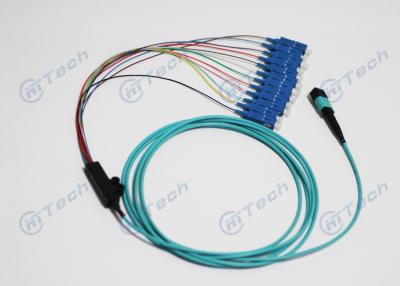 China Ceramic Ferrule 12 Core OM3 MTP-SC Fiber Optic Cable for sale