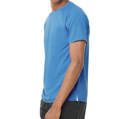 China Manufacturer Short Sleeves Sport Tee QUICK DRY Regular Fit Crewneck Men's Gym Oversized Plain Blue T-Shirt for sale