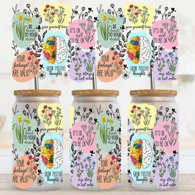 China Cartoon Wholesale Ready To Transfer Custom UV DTF Cup Wrap Design Eco Solvent Transfers for Mugs Coffee Cups Tumblers for sale