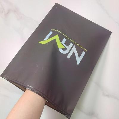 China Disposable High Quality Plastic Bag Custom Logo Clear Transparent Frosted PVC Zipper Poly Bag For Clothing Packaging for sale