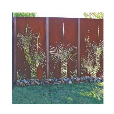 China Easily Assembled Metal Steel Garden Cutting Corten Laser Screen Decorative Wall Panels for sale