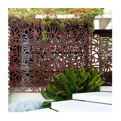 China Easily Assembled Decorative Laser Cut Corten Steel Garden Screen Indoor Screen for sale