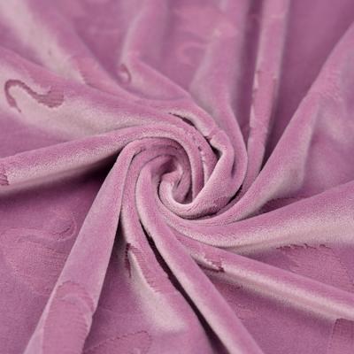 China Anti Pill KINGCASON Plant Whole Swan Caveping Design Color 100 Purple Polyester Velvet Super Soft Fabric For Home Textiles for sale