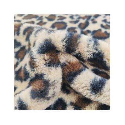 China KINGCASON Auto Upholstery Top Quality Super Hot Selling Soft Thick Fluffy Leopard Print Faux Rabbit Fur Fabric For Carpets/Blanket for sale