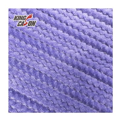 China KINGCASON OEM Anti-static Purple Jacquard Flannel Fleece Fabric For Home Textile for sale