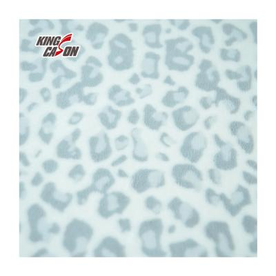 China Kingcason OEM Breathable Custom Leopard Pattern Printed Light Color Recycled Flannel Fleece Fabrics For Winter Home Textile for sale