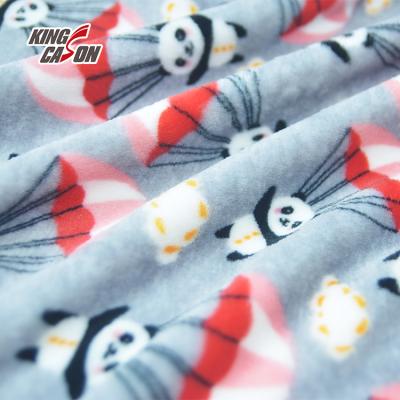 China Anti-Static KINGCASON Wholesale Good Quality Panda Print Sherpa Plush Fleece Fabric For Clothing for sale