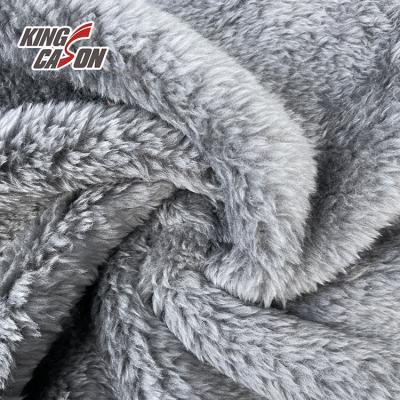 China Kingcason Anti Static Wholesales Both Sides Thick Warm Brush Sherpa Fabric For Home Textile for sale