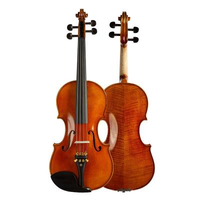 China Plywood body with high quality veneer antique style very interesting flamed ebony parts student violin (V03) for sale