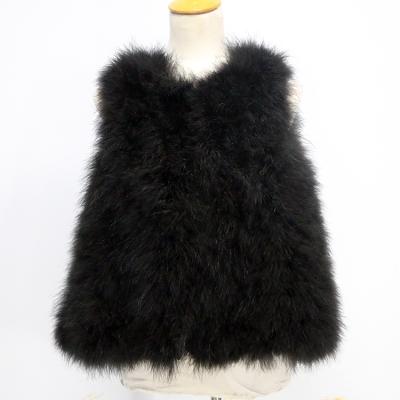 China Breathable Fashion Madame Ostrich Feather Fur Vest or Real Fur Women's Turkey Feather Vest for sale