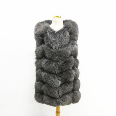 China Factory price breathable custom color and size true length 75 cm 20 colors avilalbe fox fur vest fur vest for sale