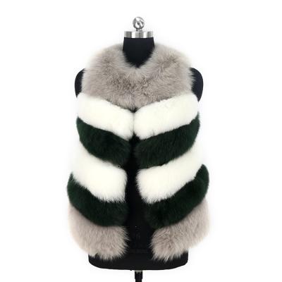 China Breathable Plus Size Multi Color Fox Fur Vest Woman Real Fur Body Warmer Vest for sale