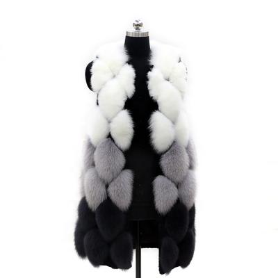 China China Factory Wholesale Real Fur Breathable Fur Woman Clothing Plus Size Fox Fur Vest for sale