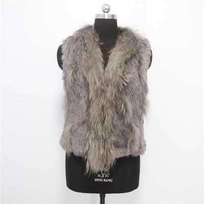 China New fashion winter chaleco lady breathable rabbit fur vest for women sleeveless for sale