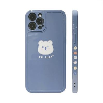 China Bear Shockproof Side iPhone11 Phone Case XR Inclusive Painted 8plus 12promax Flexible Glue For Women for sale