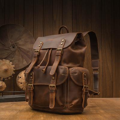 China Faux Business College Anti Theft Leather Waterproof Backpack Daily Backpack For Men Low Moq Customize Make PU Genuine Leather Backpack for sale