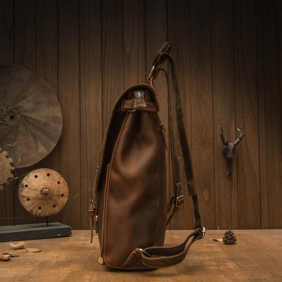 China 2022 Wholesale Custom Leather Pack Leather School Shoulder Bag 2022 Outdoor Travel Fashion Casual Leather Backpack Men Waterproof Vintage for sale