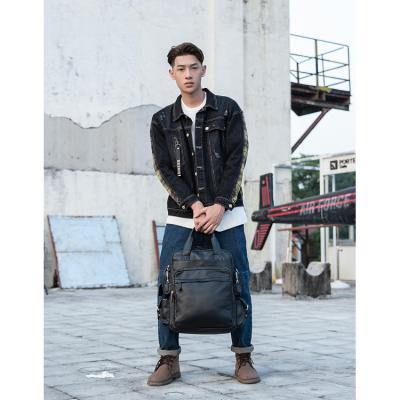 China The New Arrival Waterproof High Quality Two Shoulder Computer Genuine Leather Multifunction Bag for sale