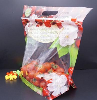 China fruit bag for fruit protection, Perforated Better Aseptic Grape Bag, Cherry Bag, Fruit plastic bag, Stand up ziplock fre for sale