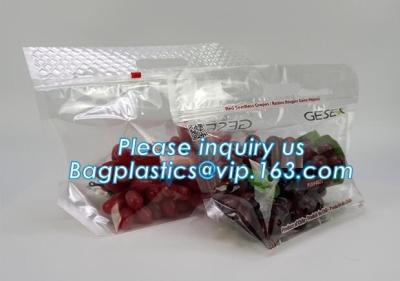 China frosted reclosable zipper plastic bags with slider ziplock, round bottom slider grape bag/table grape bag used in graper for sale