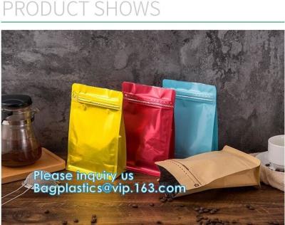 China Biodegradable CompostMiddle Seal, K Bottom Seal, Flat Pouch, Luxury Coffee Beans Pouch Packaging Bags With One Way Valve for sale