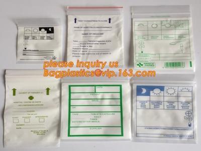 China medical packaging plastic sterilized medical ziplock bag, block writable zip lock drug medical envelope bags, packaging for sale