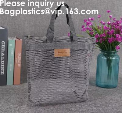 China Eco Friendly Tote Mesh Shopping Bag Nylon Mesh Net,Reusable Mesh Produce Bags Larger Capacity Grocery Shopping Storage F for sale