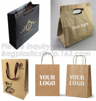 China Customized Red Printed Kraft Paper Shopping Bag with Ribbon Handles and Bowknot,Kraft Paper Shopping Bag with Kinds off for sale