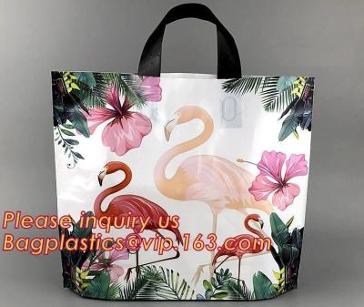 China 100% Biodegradable fashionable leopard printed soft loop plastic bag,Custom Printed Stand Up Block BottomSoft Loop Handl for sale