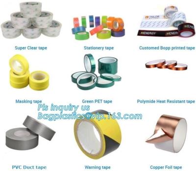 China super clear tape stationery tape,green pet tape,polymide heat resistant tape,pvc duct tape,warning tape,copper foil tape for sale