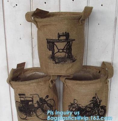 China natural jute burlap foldable decorative storage basket,X-Large Well Standing 26