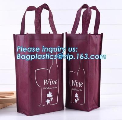 China quality supplier durable non-woven Reusable Polypropylene non woven wine bag, Fashion fancy wine bag/insulated non woven for sale