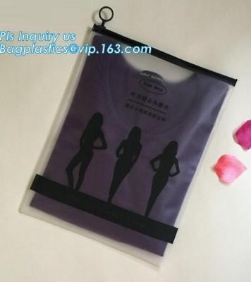 China Zipper slider clear custom undergarment packaging bag,top slider zipper bag zipper silver foil garment packaging bag for sale