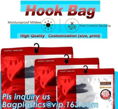 China Stationery Set Transparent Plastic Bow Handle Hanger Zipper Lock Cosmetic Pvc Bag With Ziplock,Hanger Plastic Hook Bag f for sale