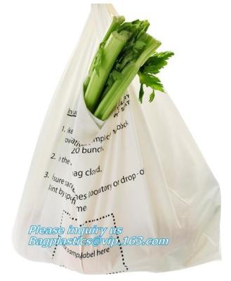 China 100%Biodegradable and Compostable T-shirt Bags/vest carrier PE plastic bag, vest carrier plastic T-shirt shopping bag for sale