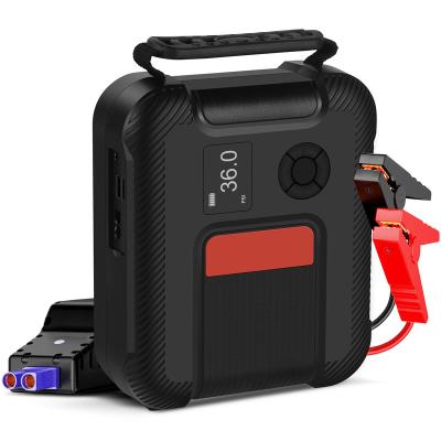 China Passenger Car Battery Charger Mini Powerbank Multifunctional 12V Power Bank Portable Car Jump Starter with Air Compressor Inflator Pump for sale