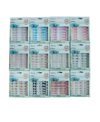 China 24pcs Instant Daily Instant Natural Nails Stick Nail With Glue DIY Nail Art for sale