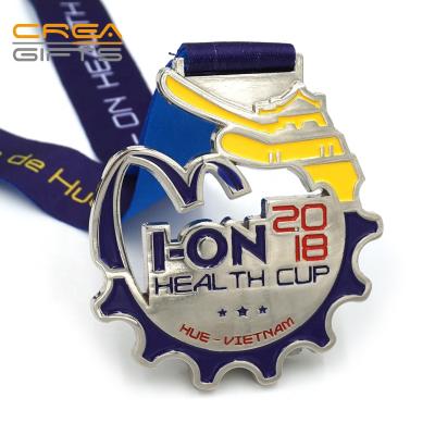 China China Design Your Own Sport Marathon Running Finisher Zinc Alloy Medal With Lanyard for sale