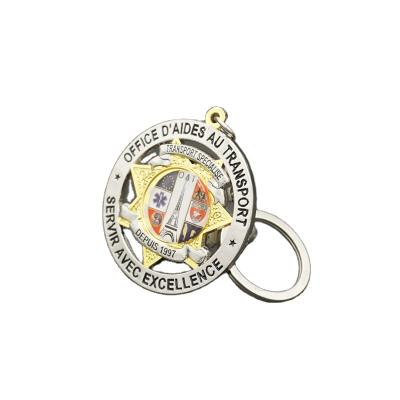 China 2D Metal Sublimation Round Key Chain Souvenir China Logo Key Chain Wholesale Custom Printing Cheap Promotional Ring for sale