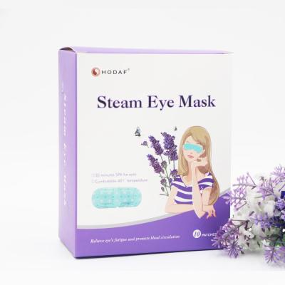 China Hot Custom Disposable Hot Steam Eyemask Eyemask Circles HODAF Dark Heated Steam Self Patch For Spa Eye for sale