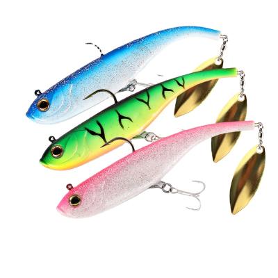 China Fishing Lure Speed ​​Hot Fishing Lures 150mm Soft 47g Groundbaits With Spoons On Tails Sinking PVC Good Action Artificial Groundbait Soft Lures for sale