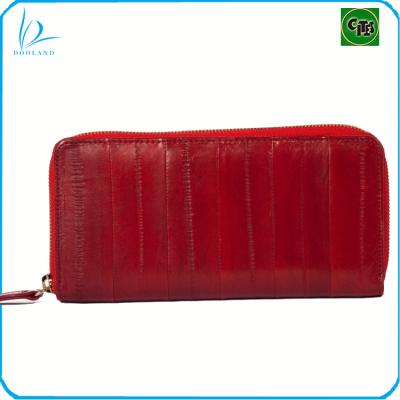 China Classic Real Eel Skin Lady's Long Wallet in High Quality Leather for sale