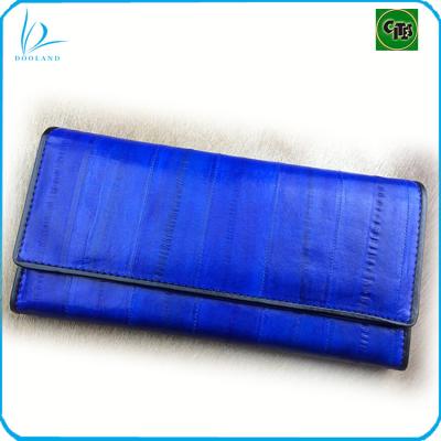 China Exotic genuine eel genuine skin eel leather wallet for lady for sale