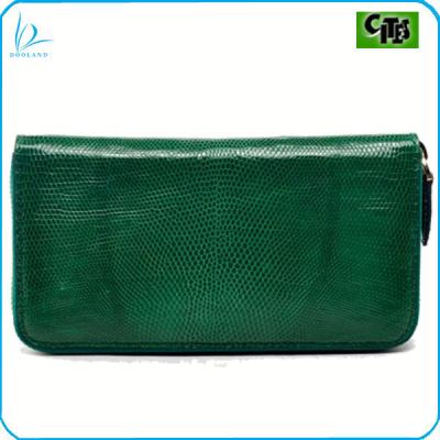 China High quality genuine leather zippered clutch lizard skin wallet clutch for sale