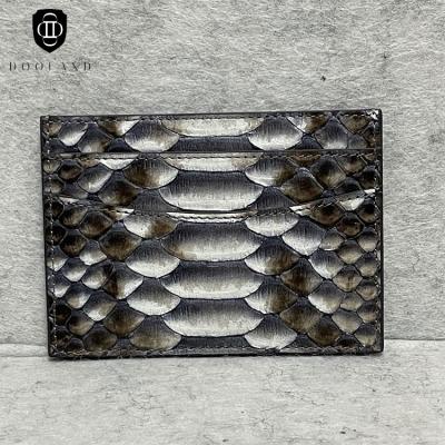 China Exotic high quality genuine python leather card and cash fit card holder, real python skin card wallet for sale