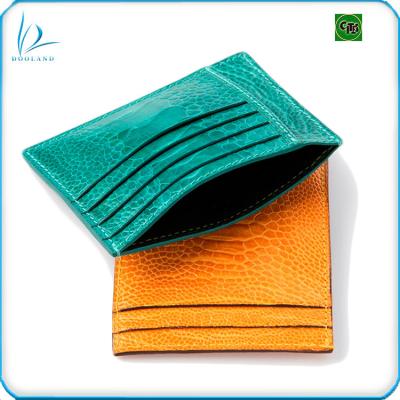 China Luxury Genuine Ostrich Skin Credit Card Holder Leather Wallet for sale