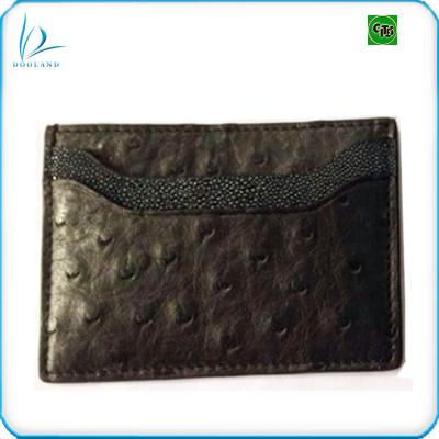 China high quality exotic real stingray stingray card holder leather wallet made of genuine ostrich leather for sale